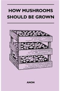 How Mushrooms Should Be Grown