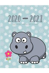 Daily Planner 2020-2021 Hippos 15 Months Gratitude Hourly Appointment Calendar