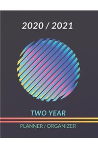 Two Years Planner / Horizontal Organizer 2020 - 2021