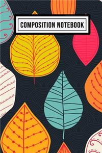 Leaf College Ruled Composition Notebook