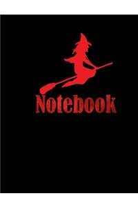 Notebook Red Witch - Large (8.5 x 11 inches) - 120 Pages- Black Cover