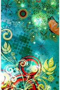 Butterfly and Abstract Flowers Journal