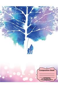 Father And Child Watercolor Composition Book