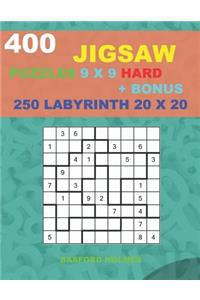 400 JIGSAW puzzles 9 x 9 HARD + BONUS 250 LABYRINTH 20 x 20