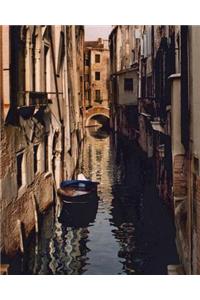 Venice Alley Composition Notebook 200 8x10 College Ruled Pages: Cover Features a Boat Parked in Venice, Italy, Alley, for Travelers, Writers, Students, College, High School, Men, Women, Writing Journal, Travel Jo