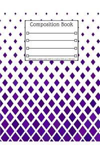 Purple Geometric Design Composition Book Journal 200 Pages College-Ruled