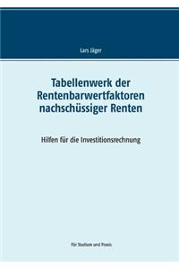 Tabellenwerk der Rentenbarwertfaktoren nachschüssiger Renten