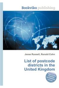 List of Postcode Districts in the United Kingdom