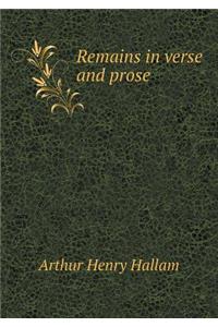 Remains in verse and prose