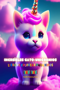 Increíbles gato-unicornios Libro de colorear para niños Adorables criaturas fantásticas llenas de amor