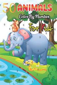 50 Animals Color by Number for Kids
