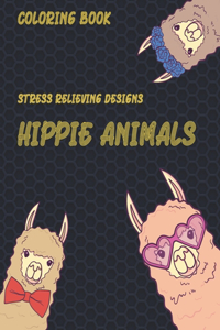 Hippie Animals - Coloring Book - Stress Relieving Designs