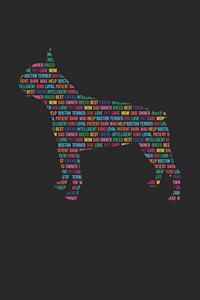 Boston Terrier Notebook 'Word Cloud' - Gift for Boston Terrier Lovers - Boston Terrier Journal