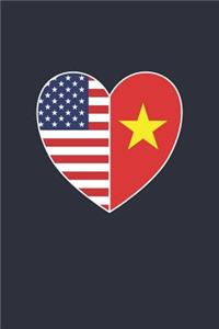 American Vietnamese Flag Notebook - USA Vietnam Journal - Vietnam Fourth of July Gift