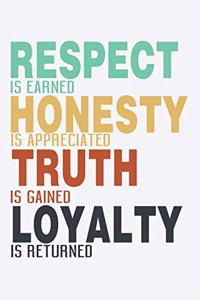 Respect Is Earned Honesty Is Appreciated Truth Is Gained Loyalty is Returned