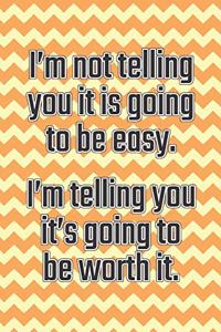 I'm Not Telling You It's Going to Be Easy. I'm Telling You It's Going to Be Worth It