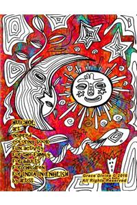 HUICHOL art inspired coloring book fun activity for the family for adults for children for INDIA by artist Grace Divine