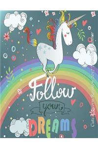 Cute Unicorn Rainbow 2017 Monthly Planner