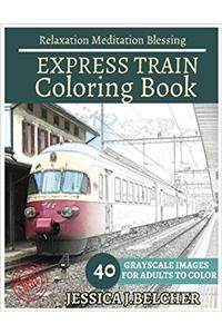 Express Train Coloring Book for Adults Relaxation Meditation Blessing