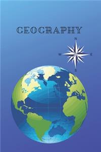 Notebook with squared paper 240 pages, 6x9 School Notebook, bilateral, two-sided, Geography, History