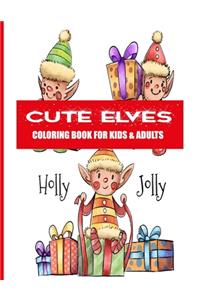 Cute Elves Coloring Book For Kids & Adults