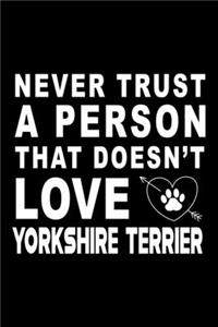 Never trust a person that does not love Yorkshire terrier