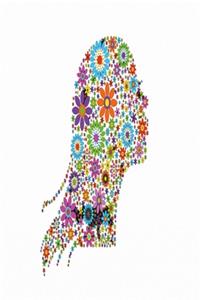 Frauenkopf mit Blumen Notizbuch