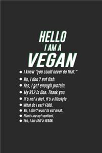 Hello I Am A Vegan