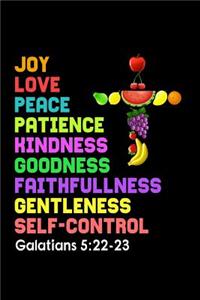 Joy Love Peace Patience Kindness Goodness Faithfullness Gentleness Self-Control Galatians 5