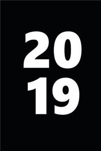 2019 Daily Planner 2019 Large Font Block Style Black White 384 Pages