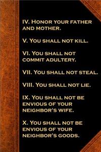 Religious Journal Modern Wording Last 7 Commandments Vintage Style