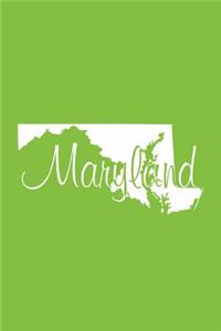 Maryland - Lime Green Lined Notebook with Margins