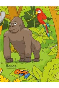 Monos libro para colorear 3