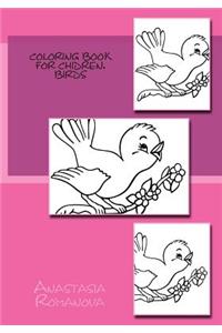 Coloring book for chidren. Birds