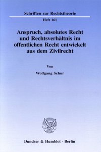 Anspruch, Absolutes Recht Und Rechtsverhaltnis Im Offentlichen Recht Entwickelt Aus Dem Zivilrecht