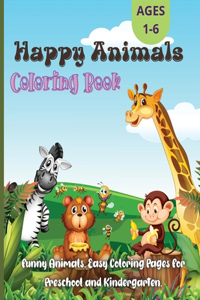 Happy Animals Coloring Book