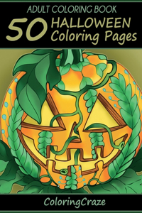 Adult Coloring Book: 50 Halloween Coloring Pages