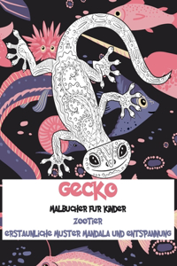 Malbücher für Kinder - Erstaunliche Muster Mandala und Entspannung - Zootier - Gecko