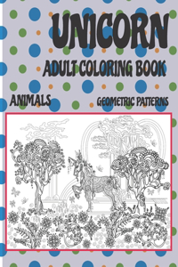 Adult Coloring Book Geometric Patterns - Animals - Unicorn