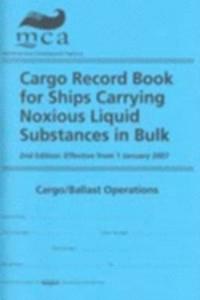 Cargo record book for ships carrying noxious liquid substances in bulk