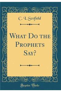 What Do the Prophets Say? (Classic Reprint)