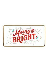 Merry & Bright Rectangle Porcelain Tray
