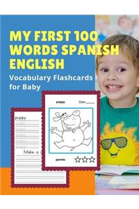 My First 100 Words Spanish English Vocabulary Flashcards for Baby