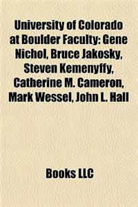 University of Colorado at Boulder Faculty