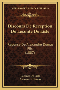 Discours De Reception De Leconte De Lisle