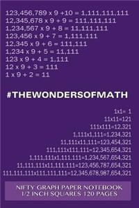 #WONDERSOFMATH Nifty Graph Paper Notebook 1/2 inch squares 120 pages