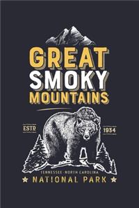 Great Smoky Mountains National Park ESTD 1934 Tennessee North Carolina