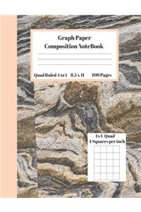 Graph Composition Notebook 4 Squares per inch 4x4 Quad Ruled 4 to 1 / 8.5 x 11 100 Pages
