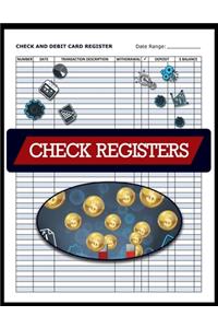 Check and Debit Card Register, Check Registers