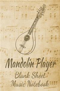 Mandolin Player Blank Sheet Music Notebook